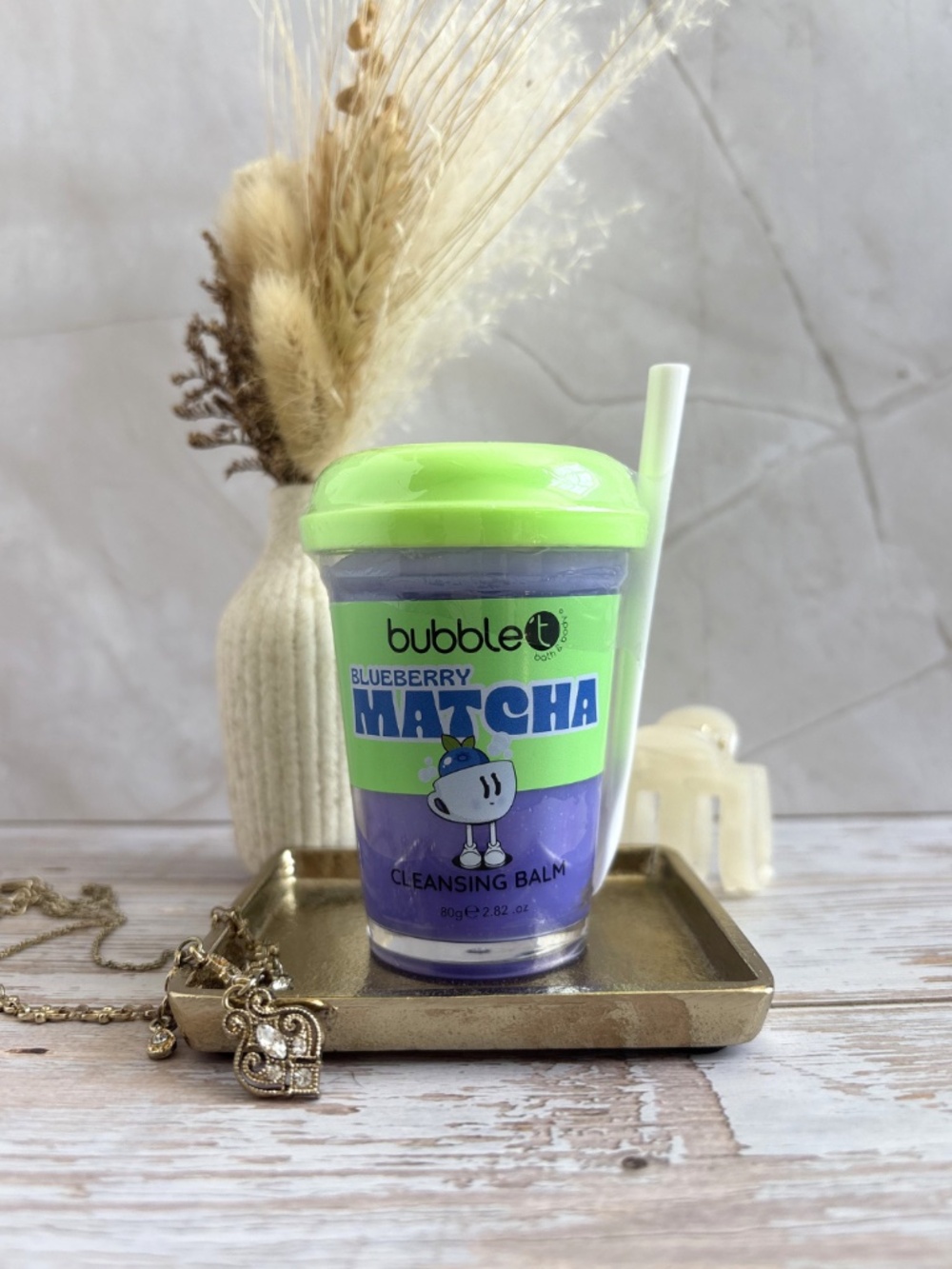 Bubble T UK Blueberry Matcha Cleansing Balm New Blue Skincare Beauty